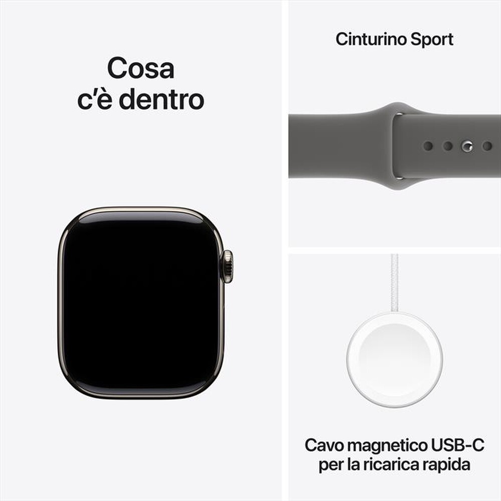 Immagine del prodotto APPLE - Watch Series 11 GPS + Cellular 42mm Titanio-Band Grigio Pietra - M/L