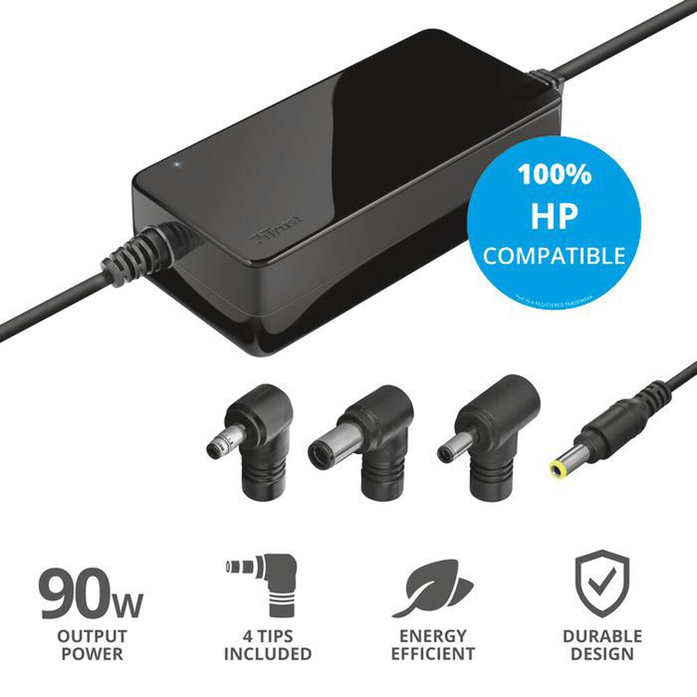 Immagine del prodotto TRUST - MAXO HP 90W LAPTOP CHARGER-Black