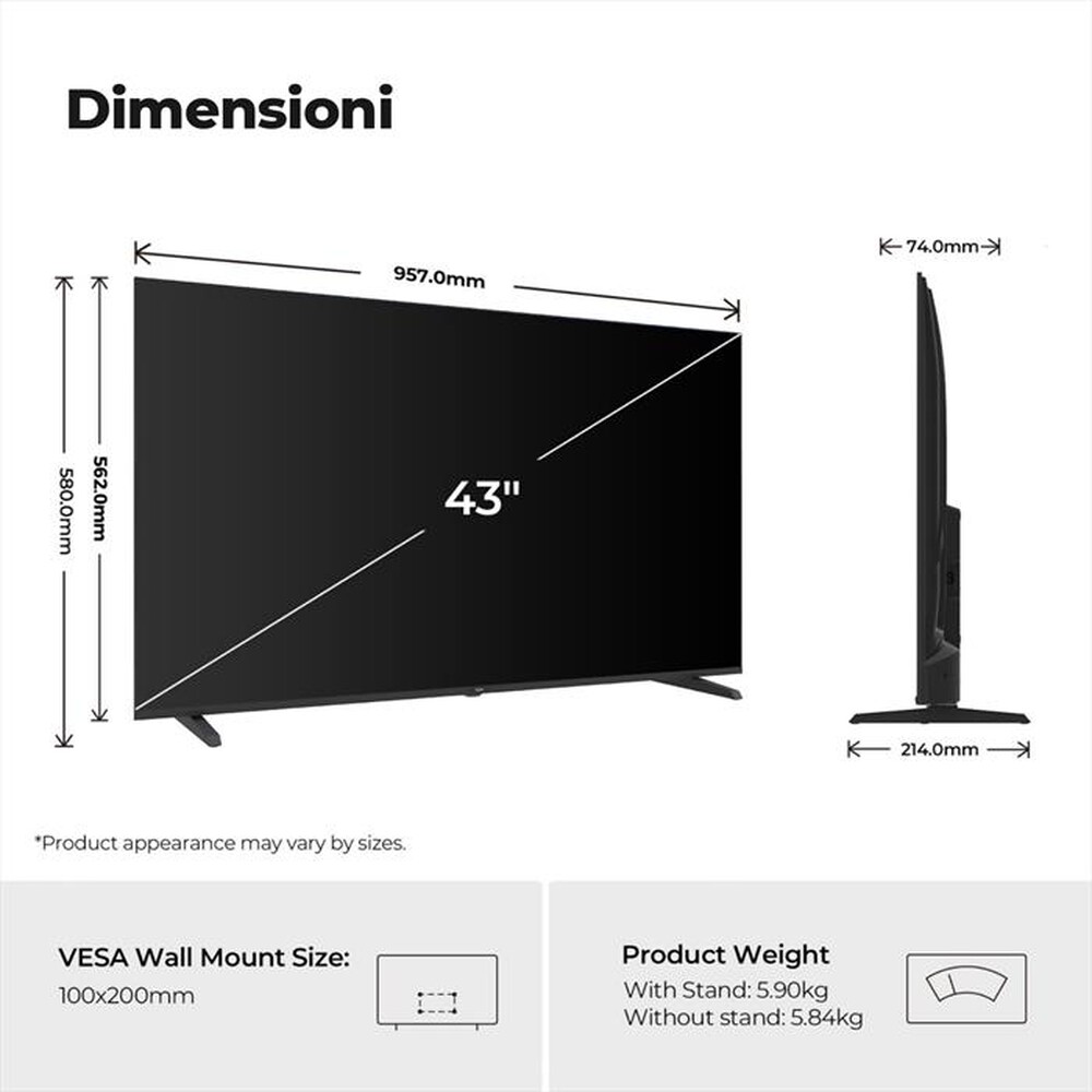 Immagine del prodotto HAIER - Smart TV LED UHD 4K 43" H43K85GUX-Nero