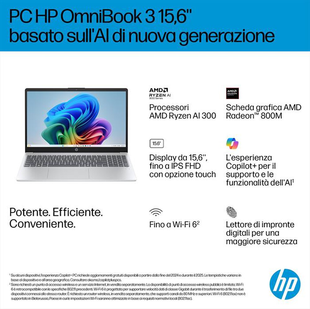 Immagine del prodotto HP - OmniBook 3 15-FN0006NL Windows 11 Home 16"-Glacier Silver