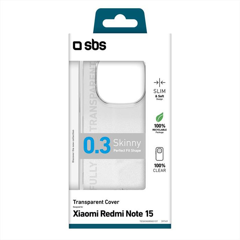 Immagine del prodotto SBS - Cover Skinny per Xiaomi Redmi Note 15-Trasparente