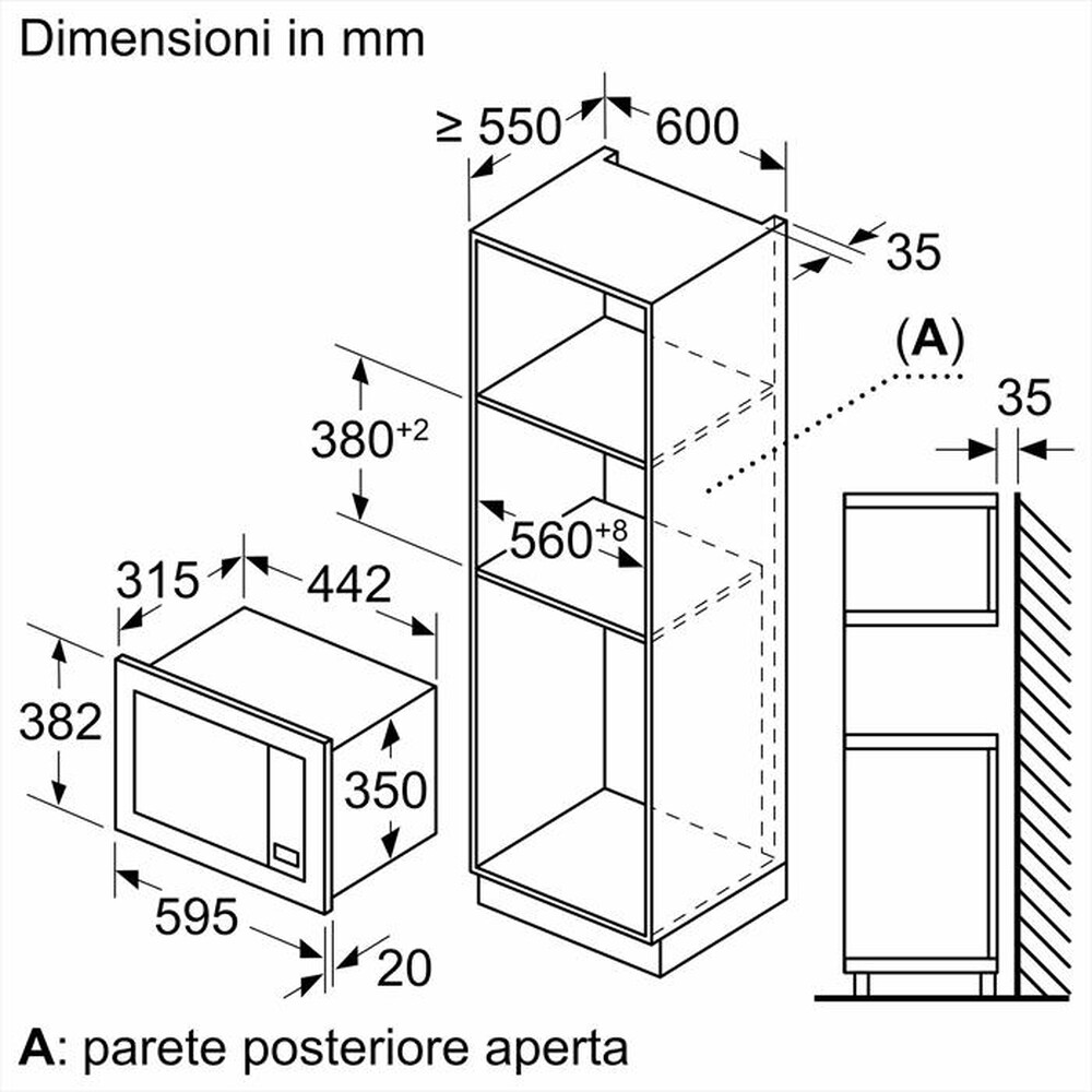 Immagine del prodotto BOSCH - Microonde da incasso BFL623MB4-Nero