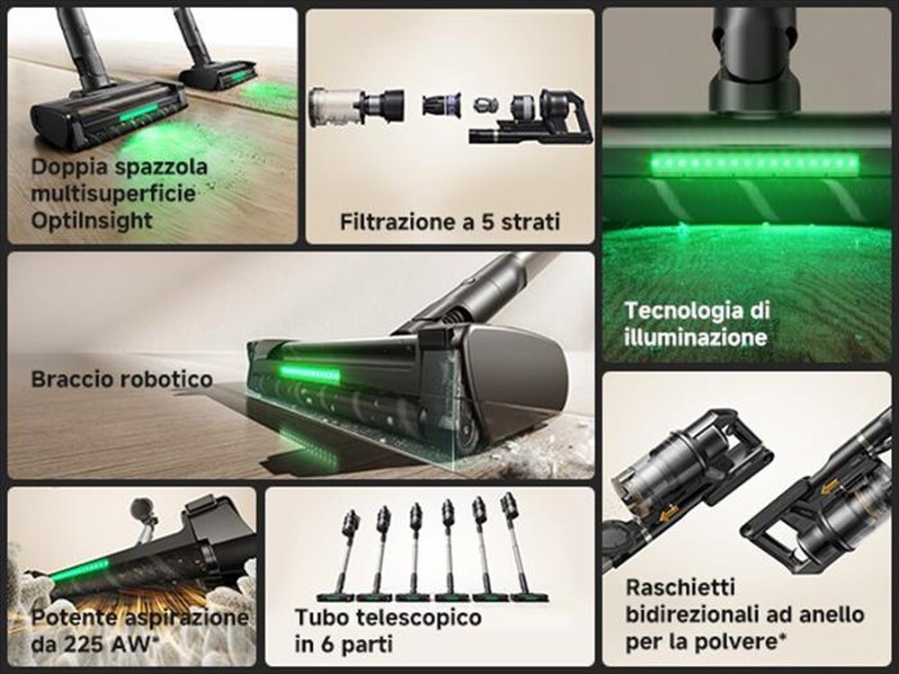 Immagine del prodotto MOVA - Scopa elettrica G70 VIM COMPLETE-Argento / Nero