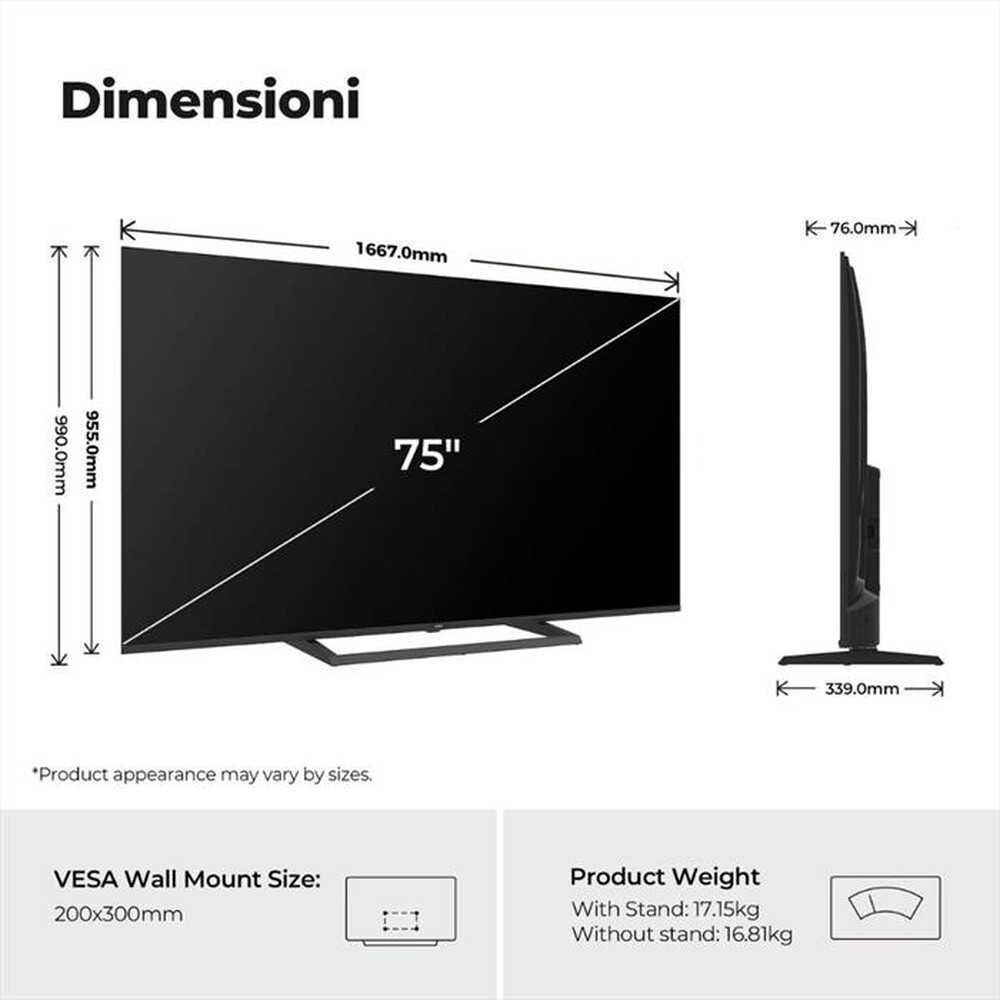 Immagine del prodotto HAIER - H75S80GUX-Nero