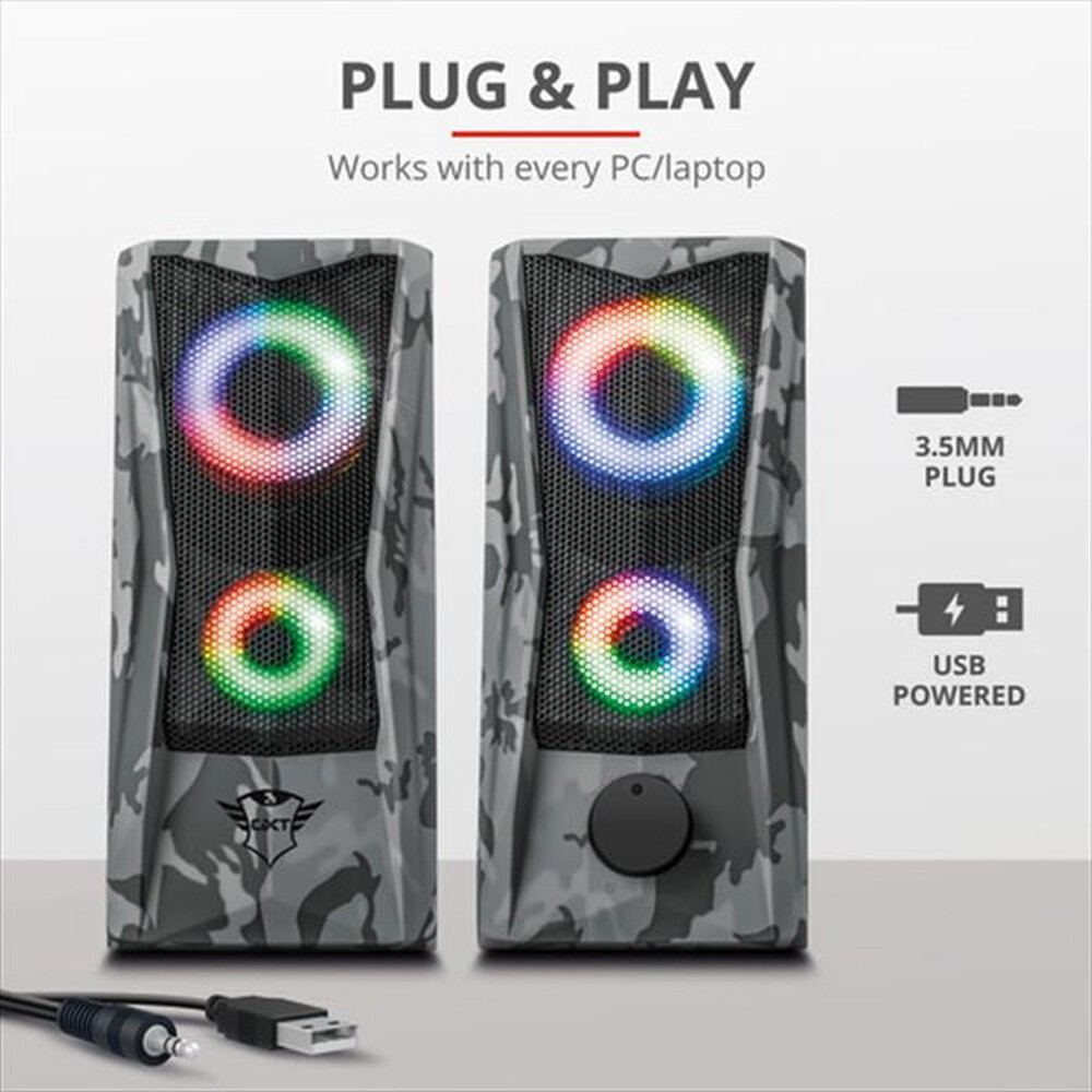 Immagine del prodotto TRUST - GXT 606 JAVV RGB 2.0 SPEAKER SET-Camouflage