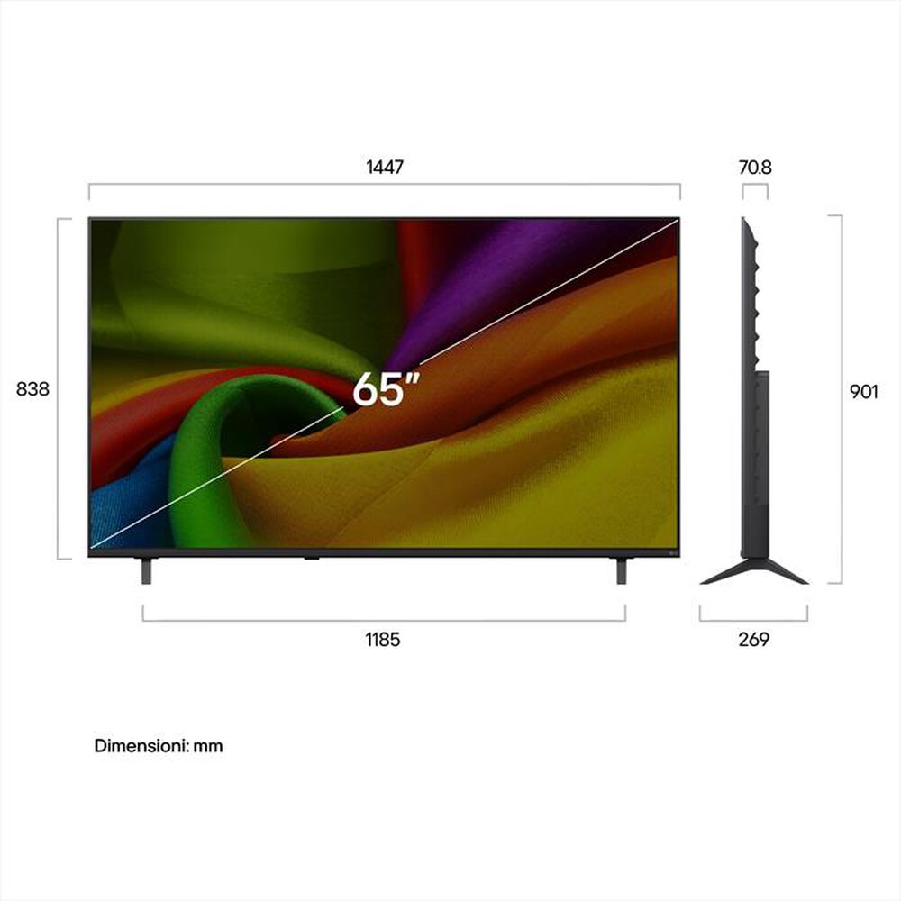 Immagine del prodotto LG - Smart TV 65" NANO 4K AI 65NU850B6LA-Charcoal Black