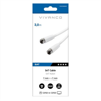 SBS - Receiver connection 90dB double shielded-Bianco