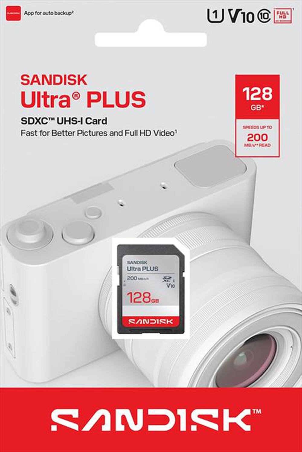 Immagine del prodotto SANDISK - MicroSD Ultra Plus 128GB UHS-I U1 V10-grigio