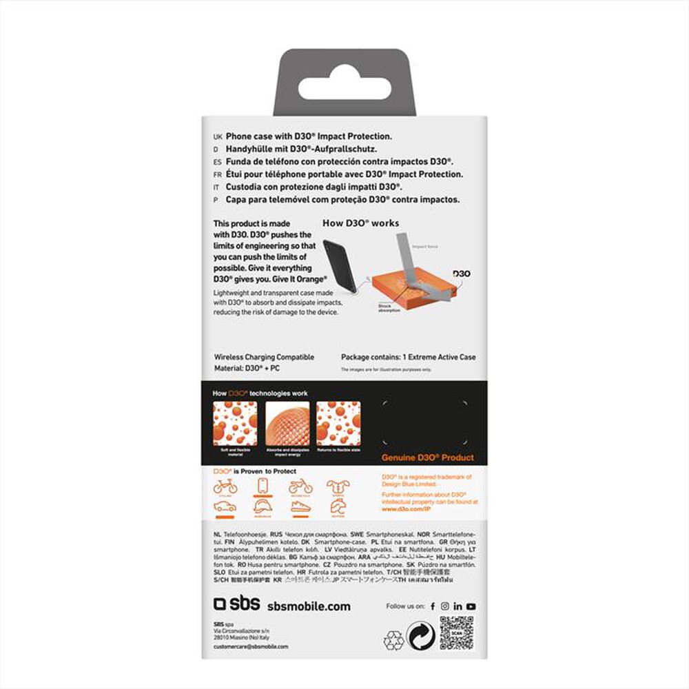 Immagine del prodotto SBS - D3O Cover iPhone 16 Pro Max TED3OCOVIP1667P-Trasparente