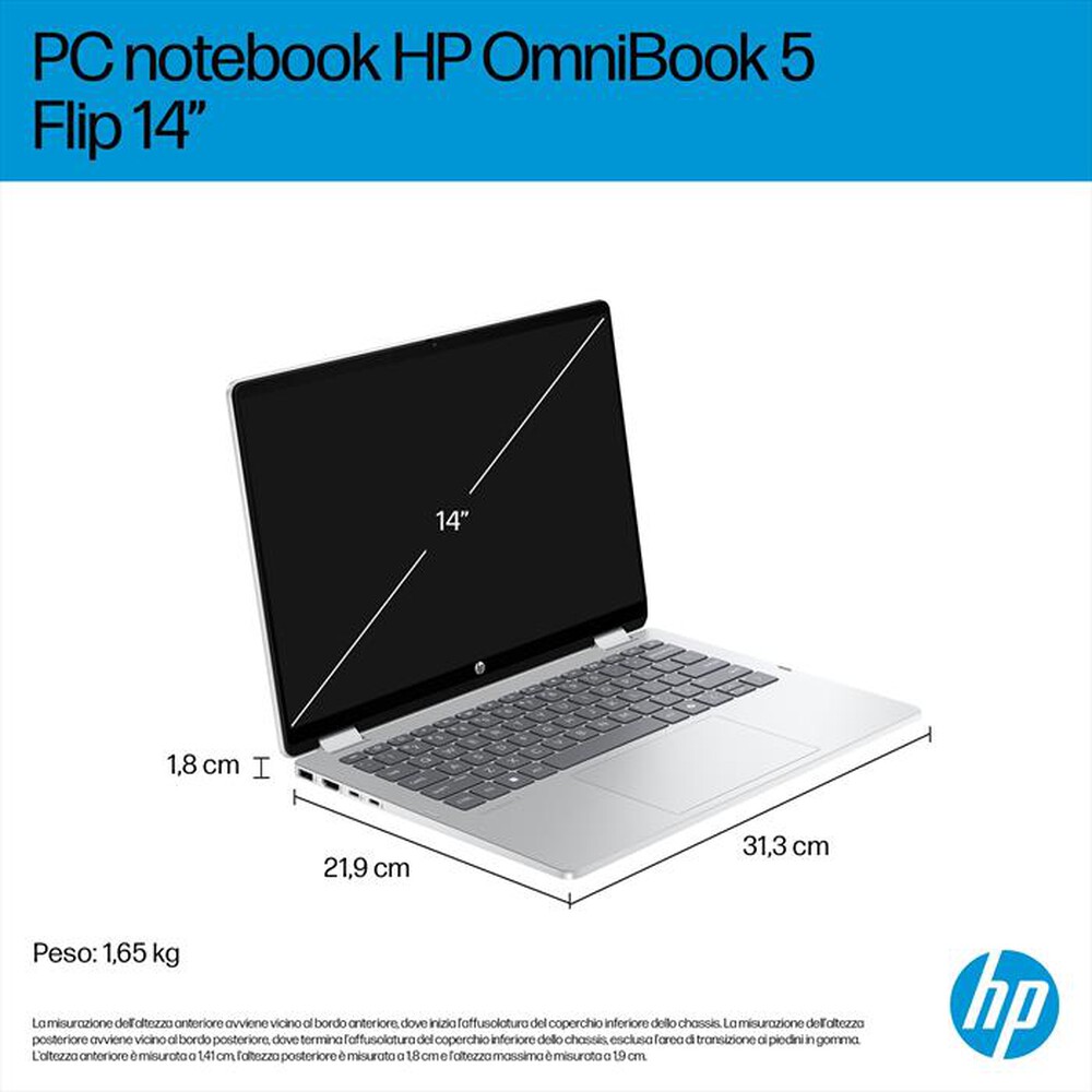 Immagine del prodotto HP - Notebook OMNIBOOK 5 FLIP X360 14-FP0000NLX-Glacier Silver