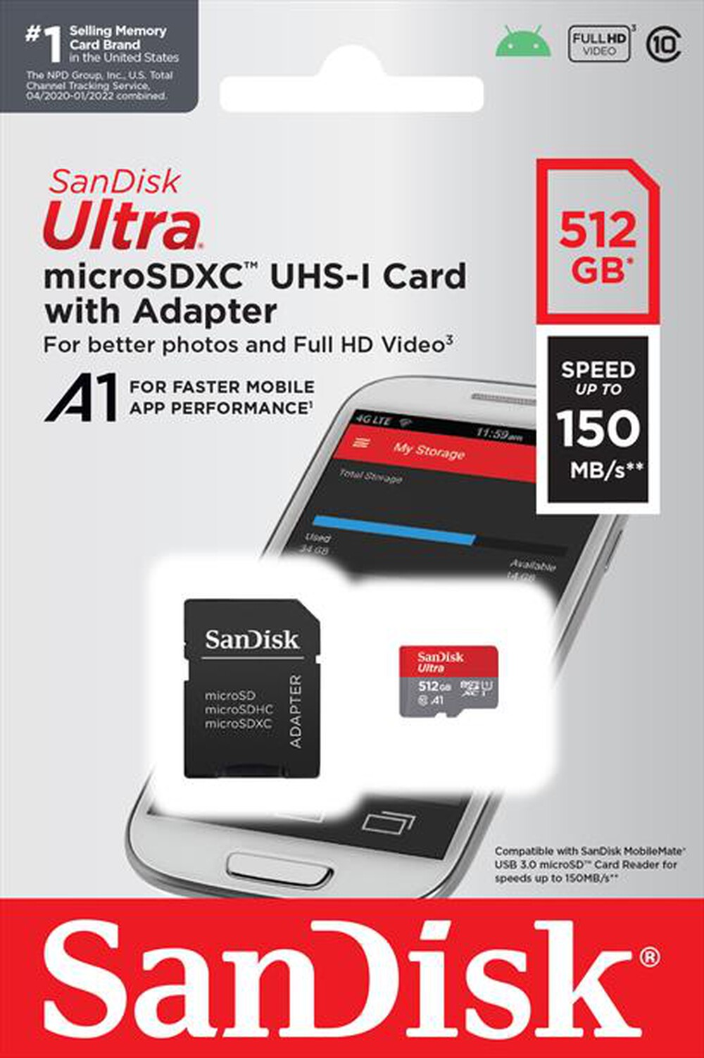 Immagine del prodotto SANDISK - MICROSD ULTRA ANDROID A1 512GB