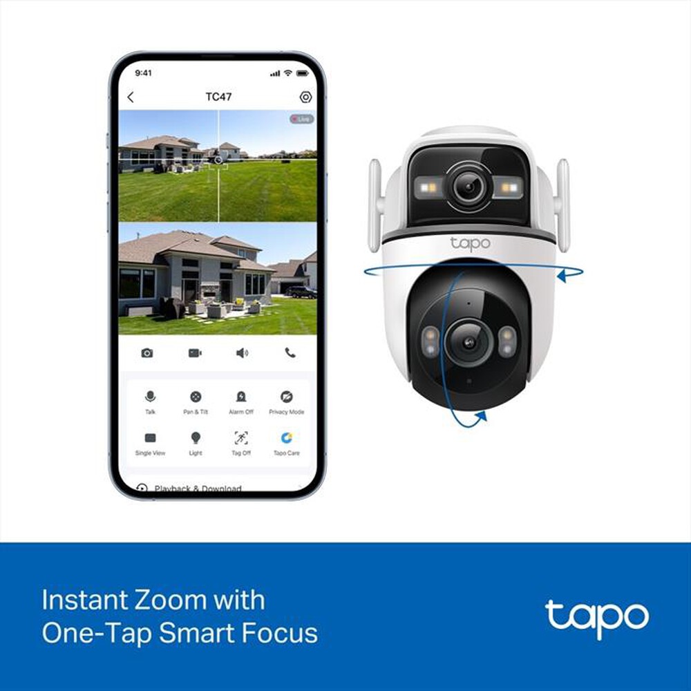 Immagine del prodotto TP-LINK - Telecamera sicurezza outdoor doppio obiettivo TC34-bianco