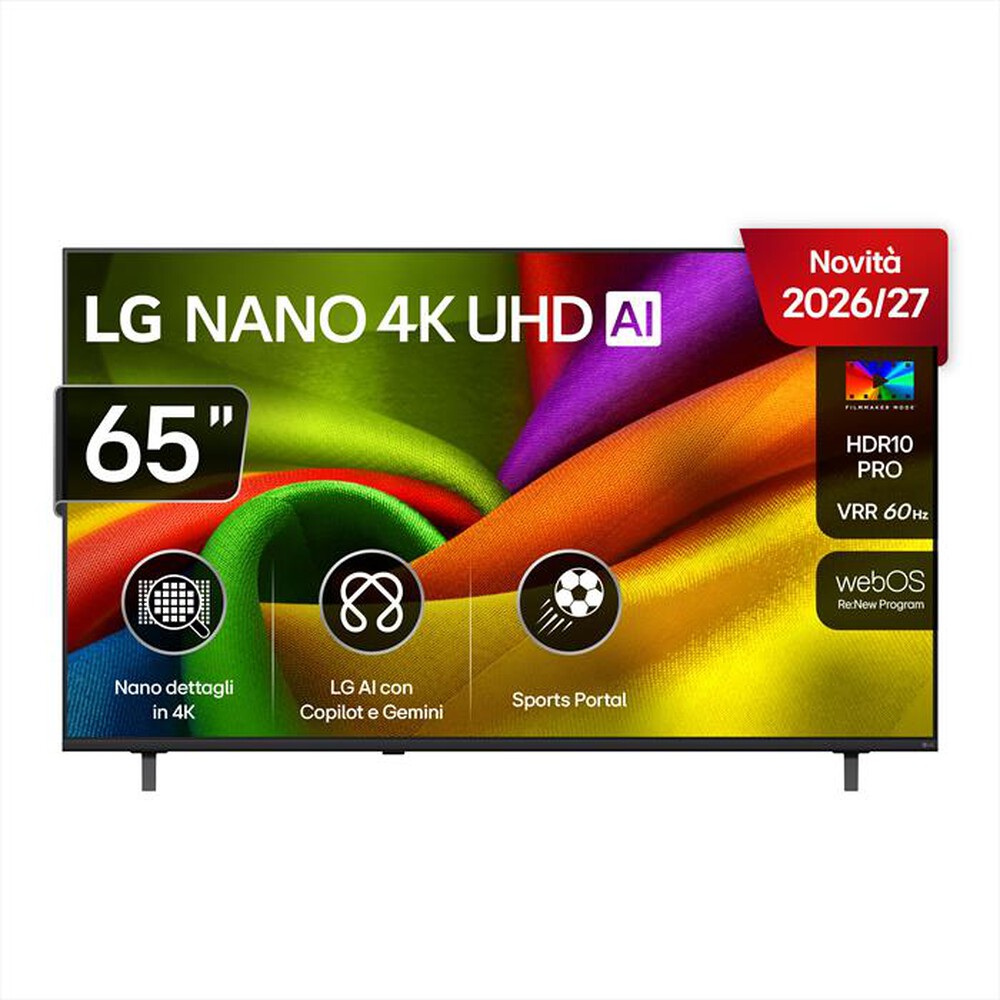 Immagine del prodotto LG - Smart TV 65" NANO 4K AI 65NU850B6LA-Charcoal Black