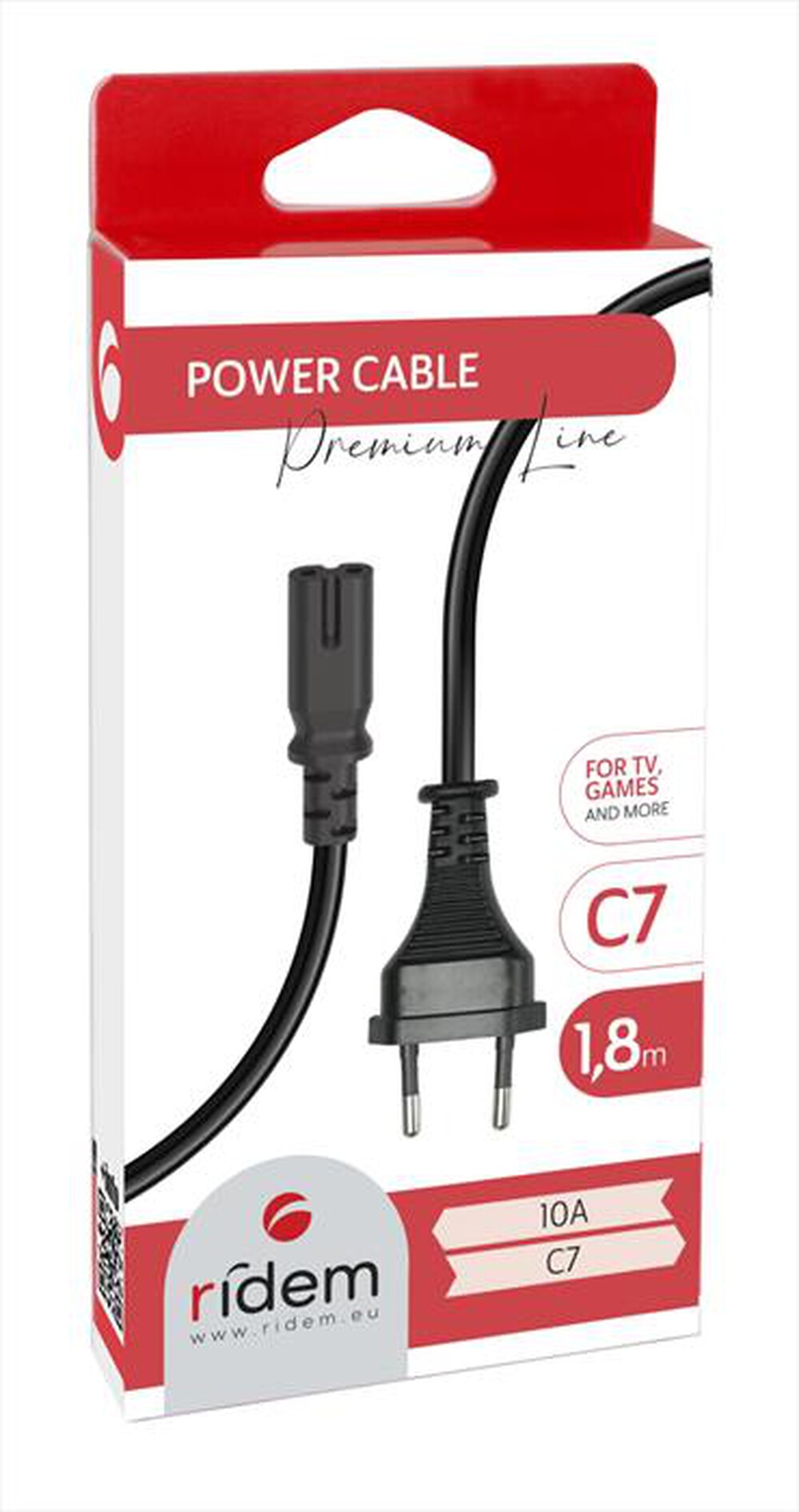 Immagine del prodotto RIDEM - Cavo alimentazione IEC C7 RDM CC8-Nero