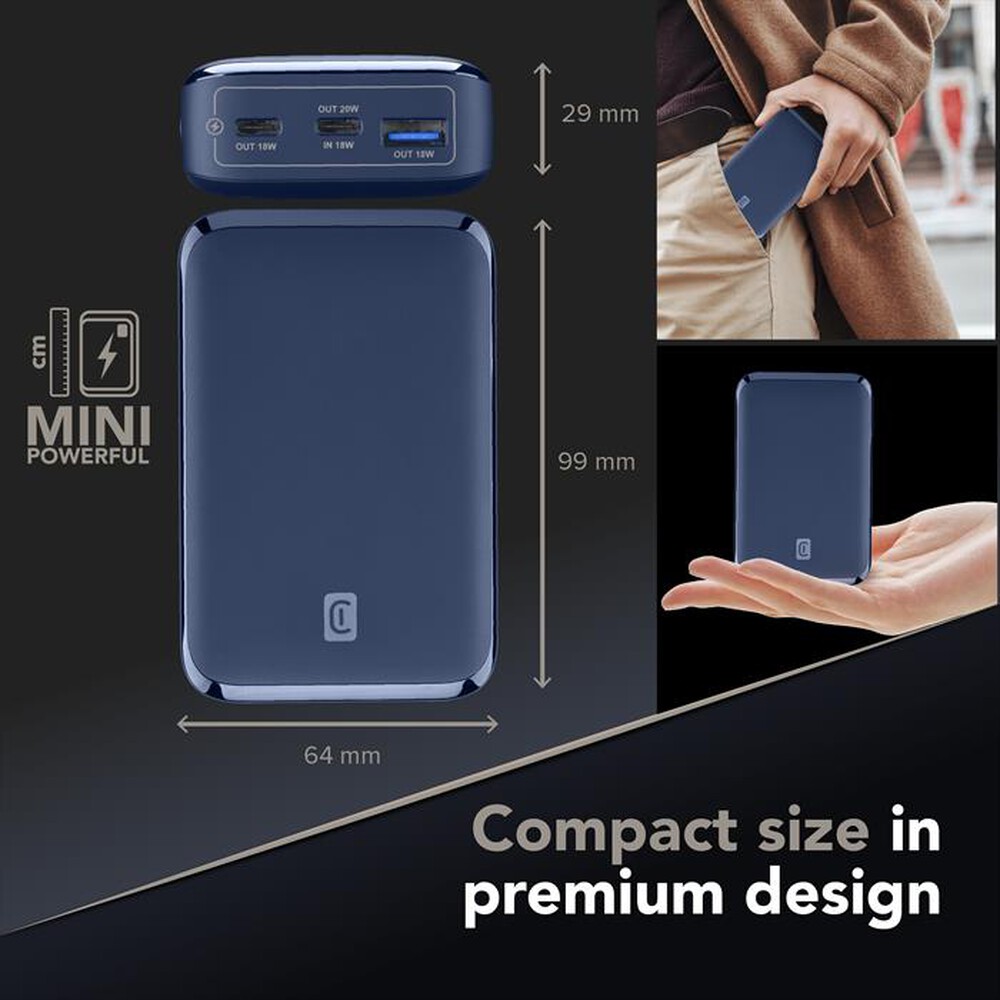 Immagine del prodotto CELLULARLINE - Power Bank Essence Promo 10.000mAh PD fino a 20W-Blu