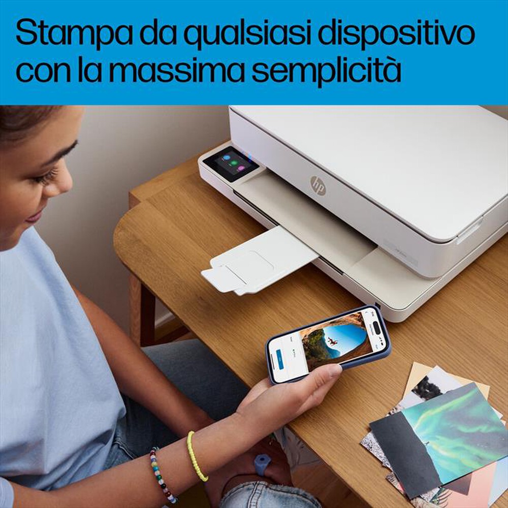 Immagine del prodotto HP - Stampante ENVY 6122E 3 MESI DI INSTANT INK CON HP+-Bianco