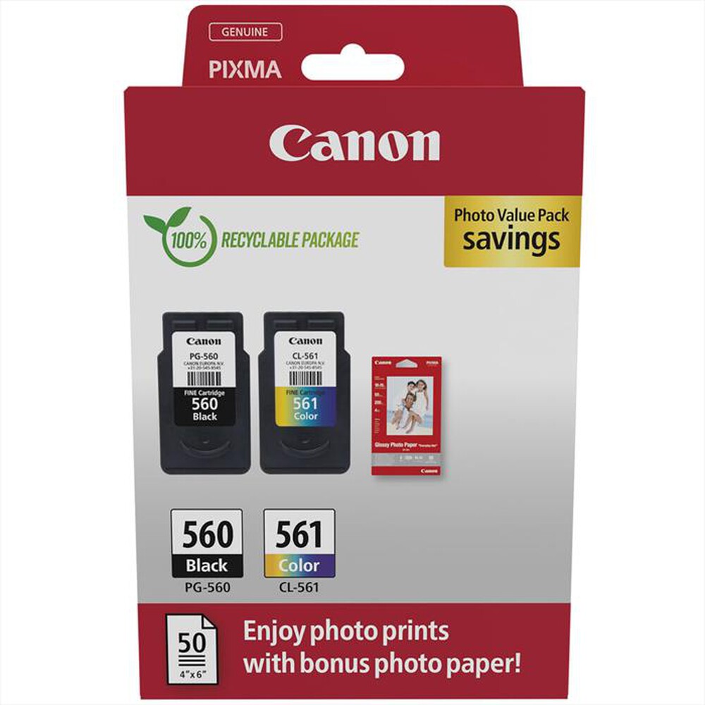 Immagine del prodotto CANON - PG-560/CL-561 + CARTA FOTOGRAFICA GP-501-Colore
