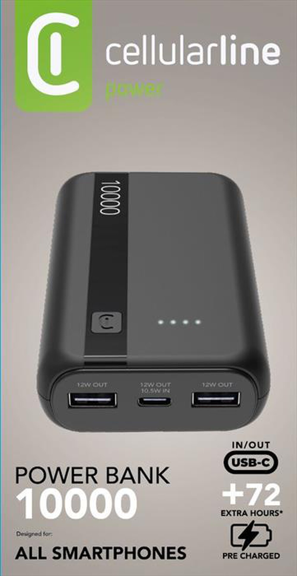 Immagine del prodotto CELLULARLINE - Powerbank PBENTRY10000K-Nero