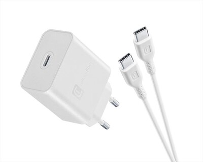 CELLULARLINE - Kit caricabatterie rete USB-C 45W con cavo USB-C-Bianco