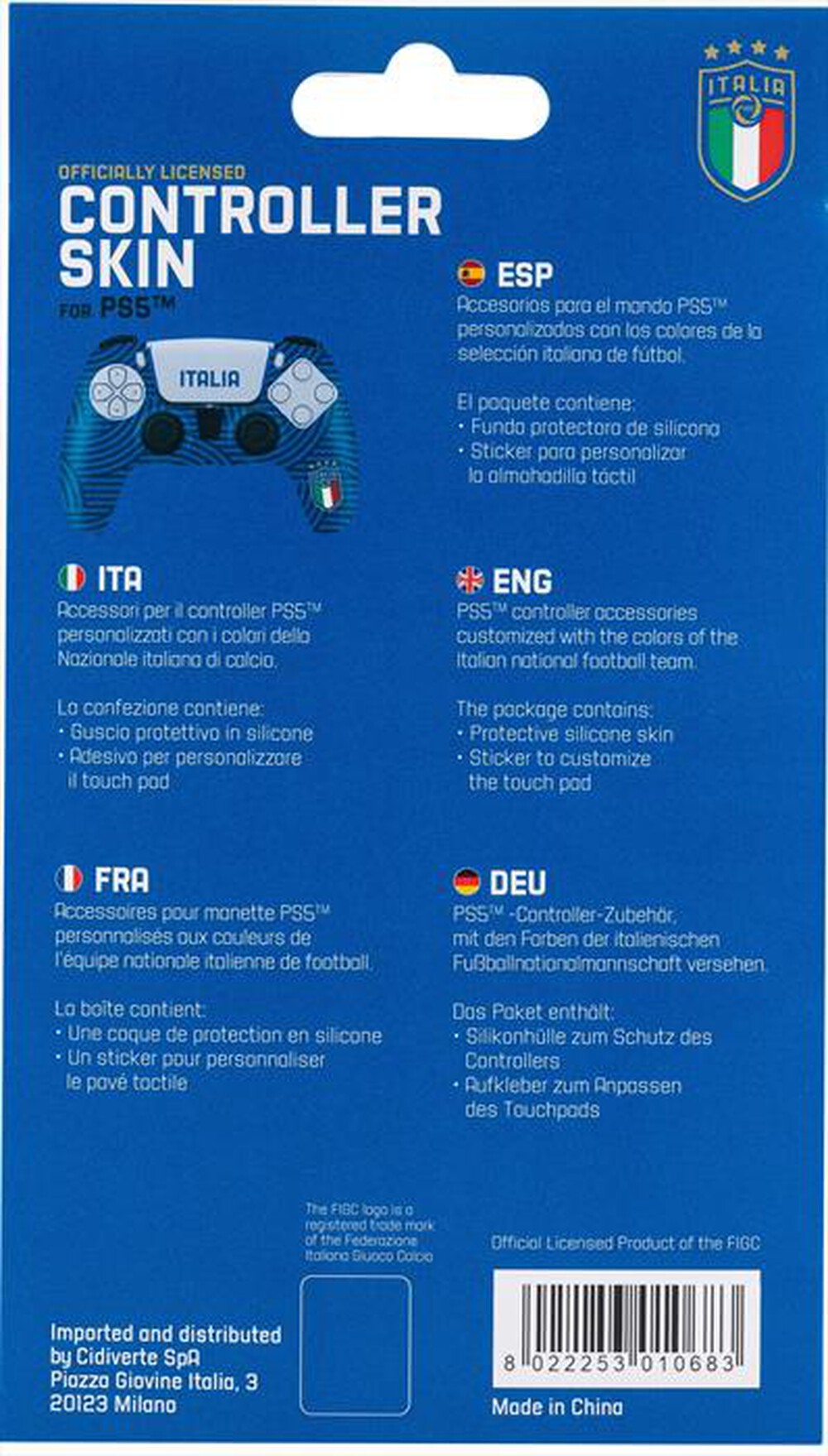 Immagine del prodotto QUBICK - CONTROLLER SKIN FIGC-NAZIONALE ITALIANA DI CALCIO-AZZURRO BIANCO