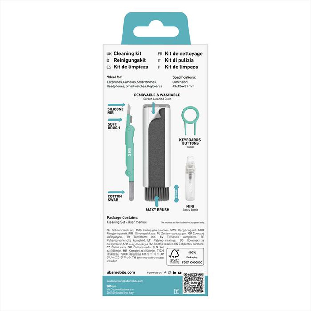 Immagine del prodotto SBS - Set pulizia auricolari TEEARCLEANSETMULTI-Bianco