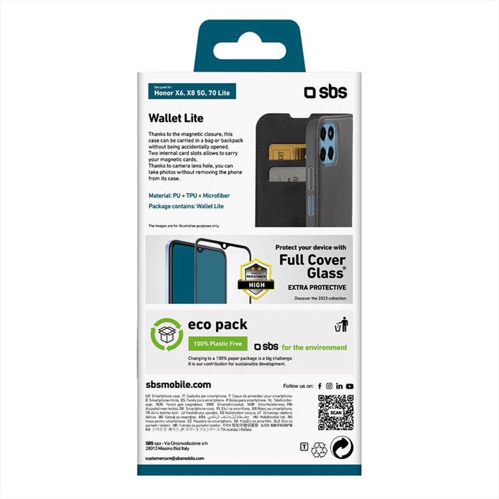 Immagine del prodotto SBS - Cover Wallet Lite TEBKLITEHOX6K per Honor X6-Nero