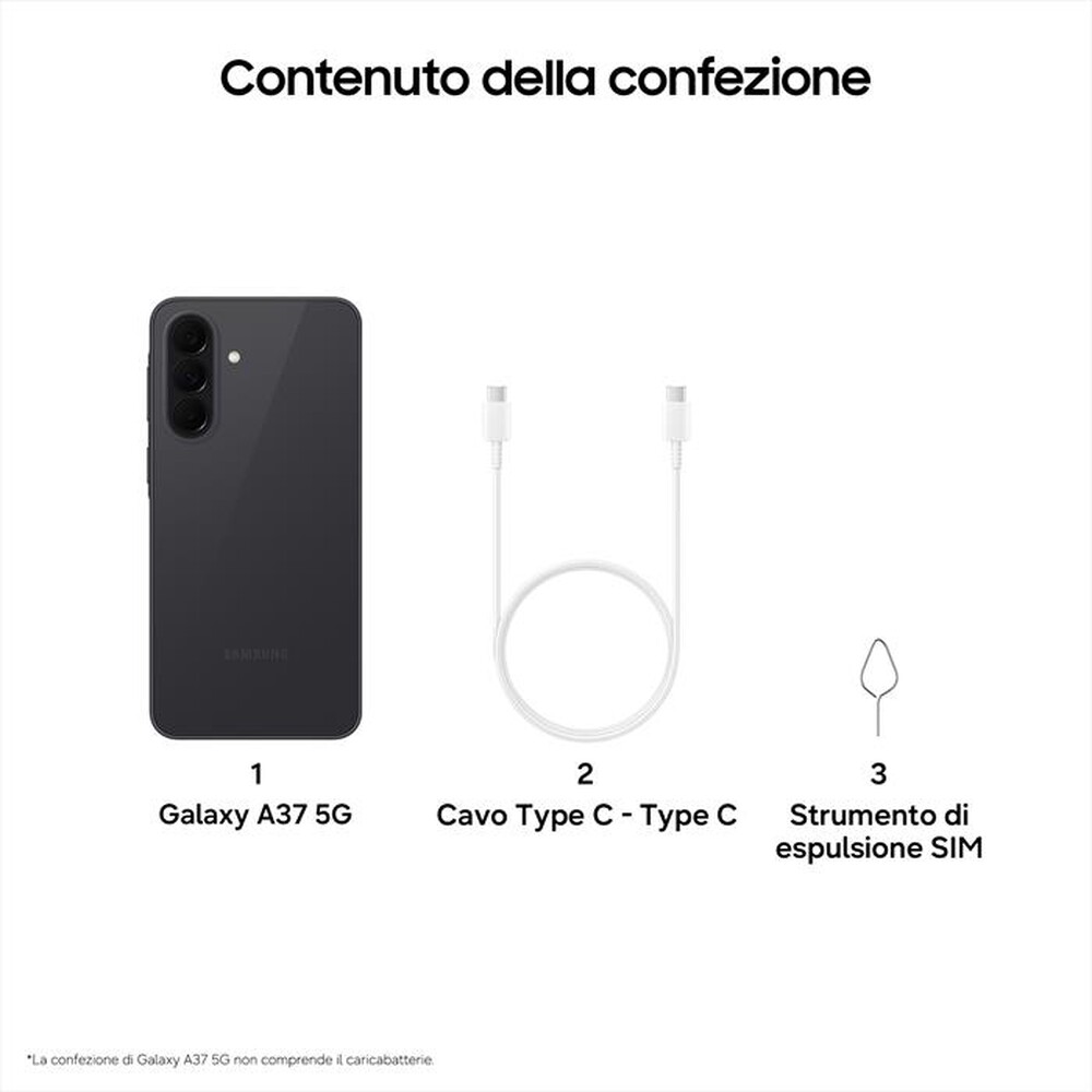 Immagine del prodotto SAMSUNG - Smartphone Galaxy A37 5G 256GB-Awesome Charcoal
