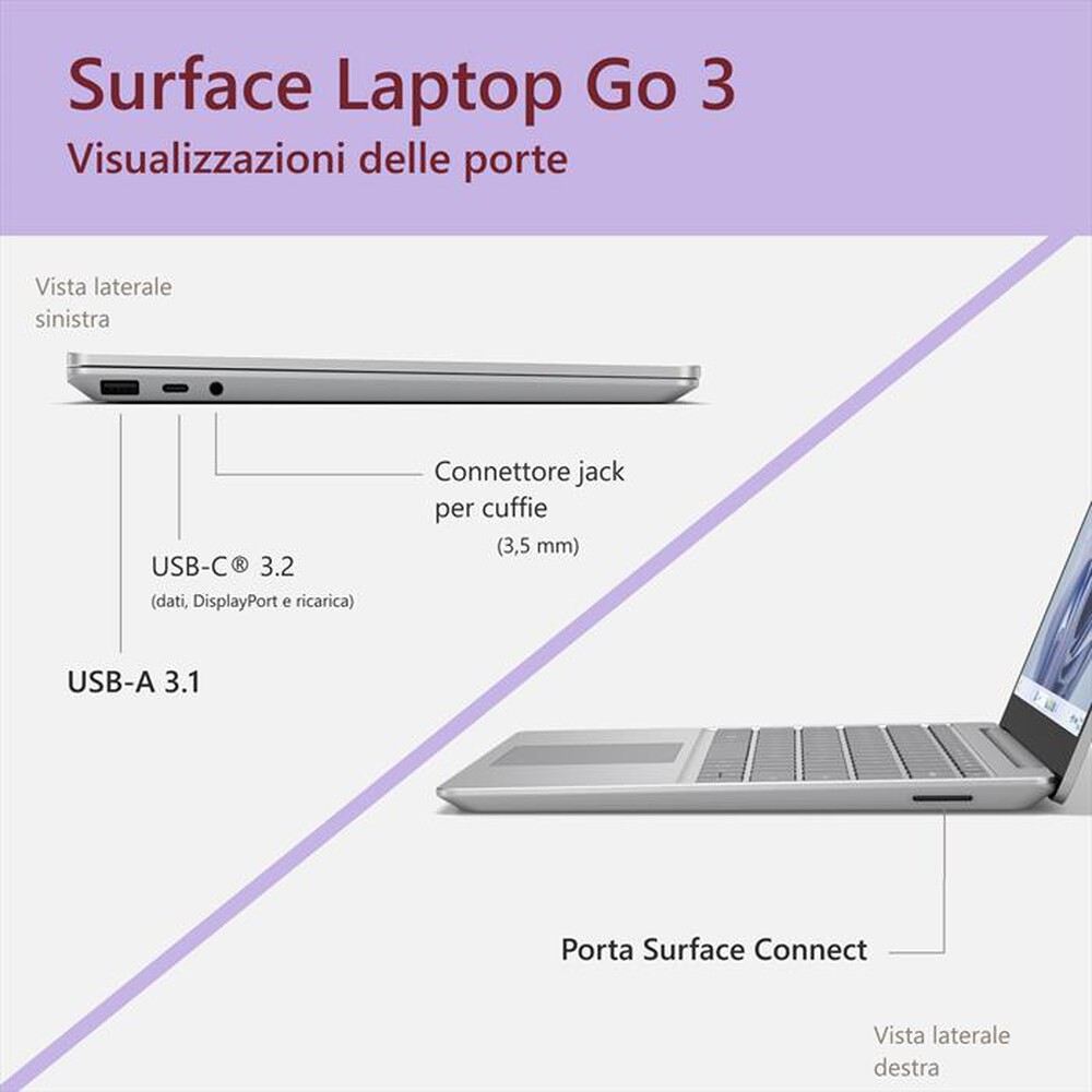 Immagine del prodotto MICROSOFT - LAPTOP GO 3 I5/16GB/256-Platinum