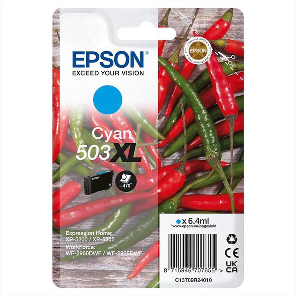 Immagine del prodotto EPSON - INK SERIE PEPERONCINI CIANO 503 STD-Ciano