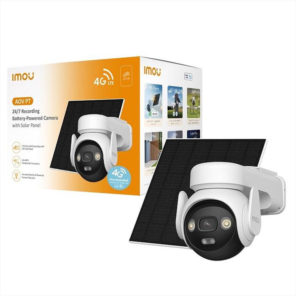 Immagine del prodotto IMOU - Telecamera da esterno AOV PT KIT 4G+-bianco