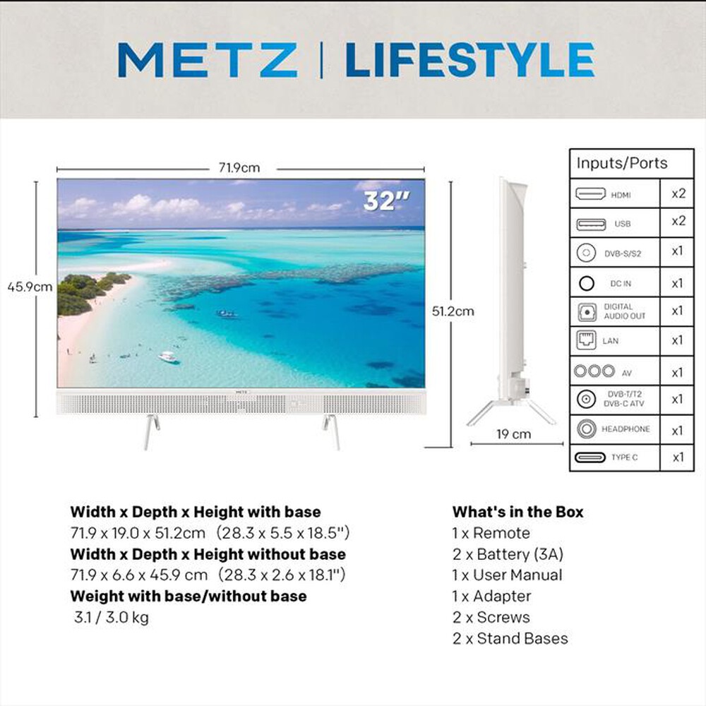 Immagine del prodotto METZ - 32MQE7100Z-WHITE