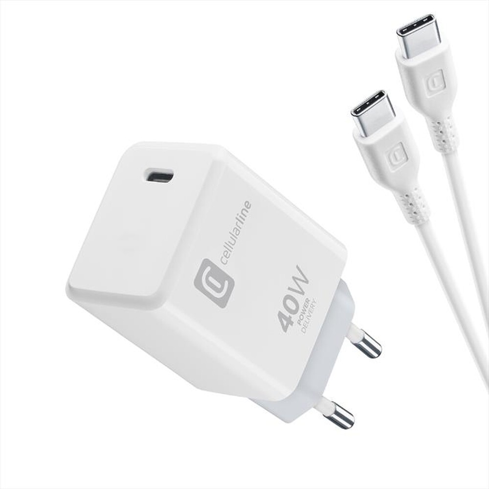 Immagine del prodotto CELLULARLINE - Kit caricabatterie da rete ACH USB-C 40W-Bianco