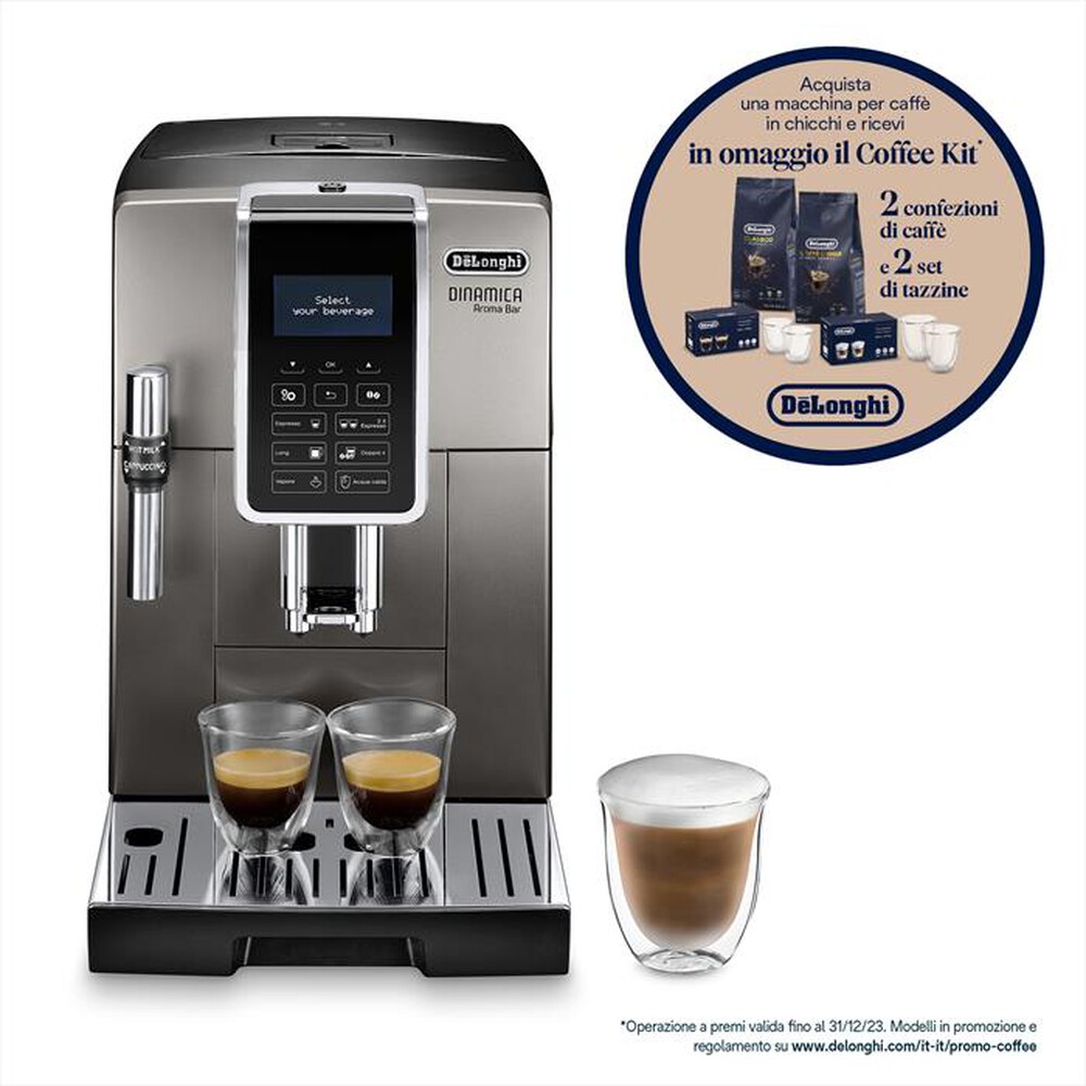 Immagine del prodotto DE LONGHI - Macchina da caff&egrave; Dinamica Aroma Bar ECAM359.37.TB-TITANIO E NERO