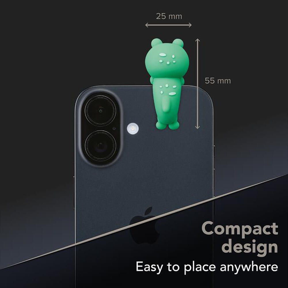 Immagine del prodotto CELLULARLINE - Mini figura adesiva in PVC a forma di rana-Verde, Grigio