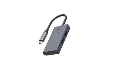 RAPOO - UCH-4013 USB-C to USB-A & USB-C Hub-Grey - Grigio