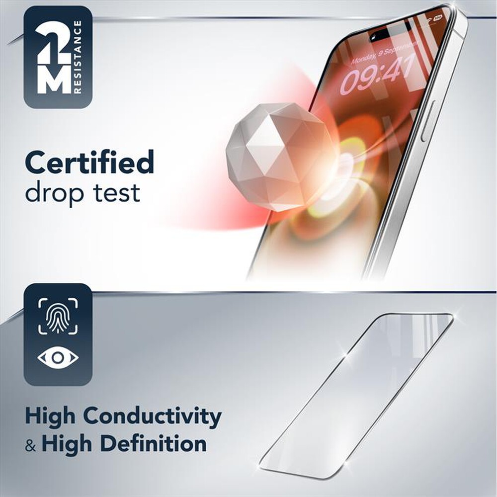 Immagine del prodotto CELLULARLINE - FORTIFIED XTREME GLASS per iPhone 17 Pro Max-Trasparente
