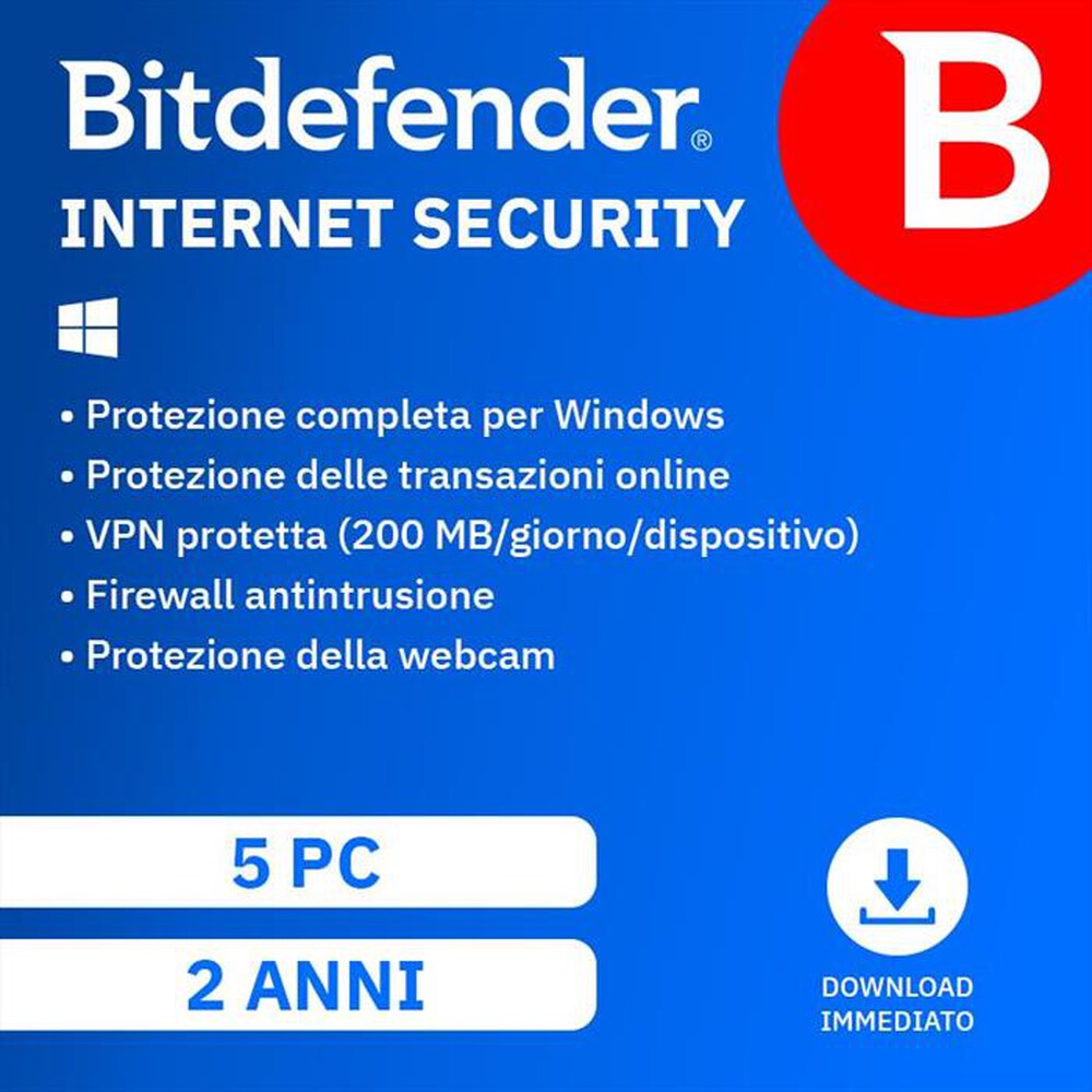 Immagine del prodotto BITDEFENDER - Internet Security 2 Anni - 5 PC