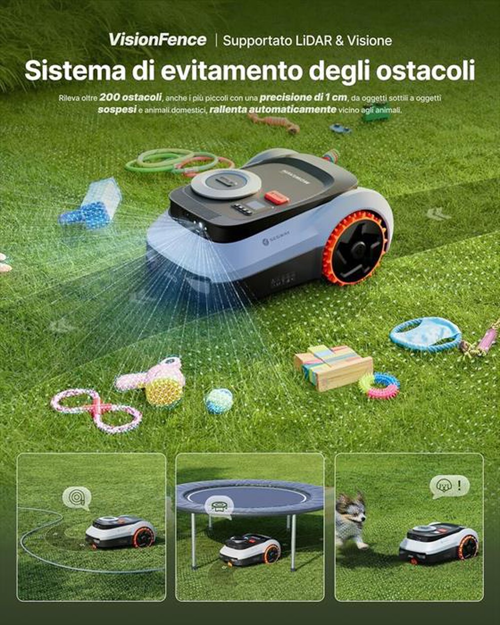 Immagine del prodotto NAVIMOW by SEGWAY - Robot tagliaerba i210 LIDAR PRO-NERO/ARANCIONE