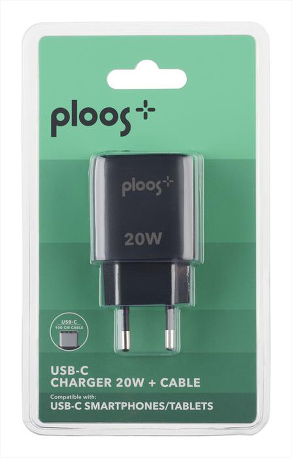 Immagine del prodotto PLOOS - Caricabatterie KIT ADAPTER 20W/USB-C TO USB-C-Nero
