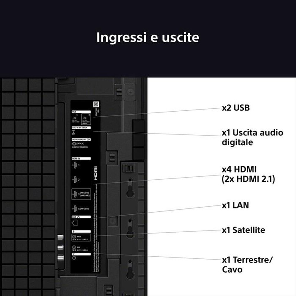 Immagine del prodotto SONY - SMART TV BRAVIA XR QD-OLED 4K 55" K55XR8M25BP.CEI-Nero