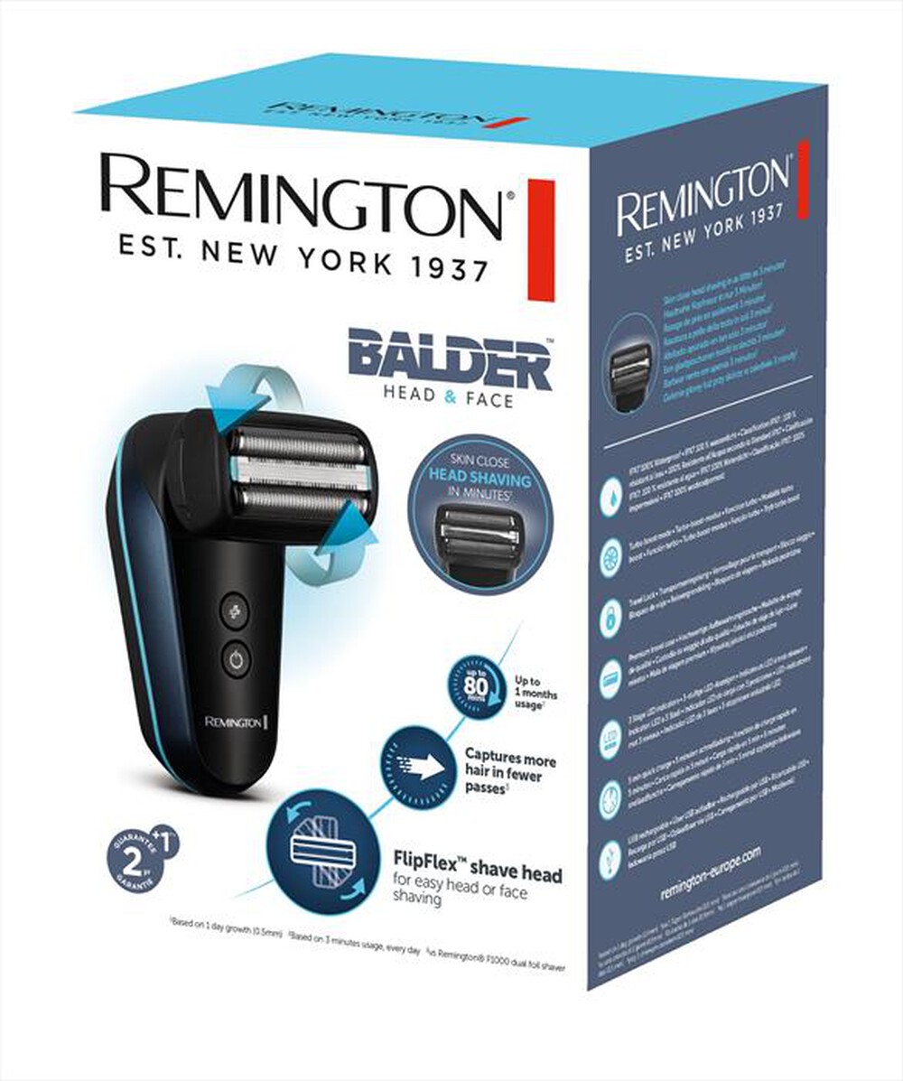 Immagine del prodotto REMINGTON - BALDER Head & Face Rasoio Testa e Viso XF8000-Nero/Blu