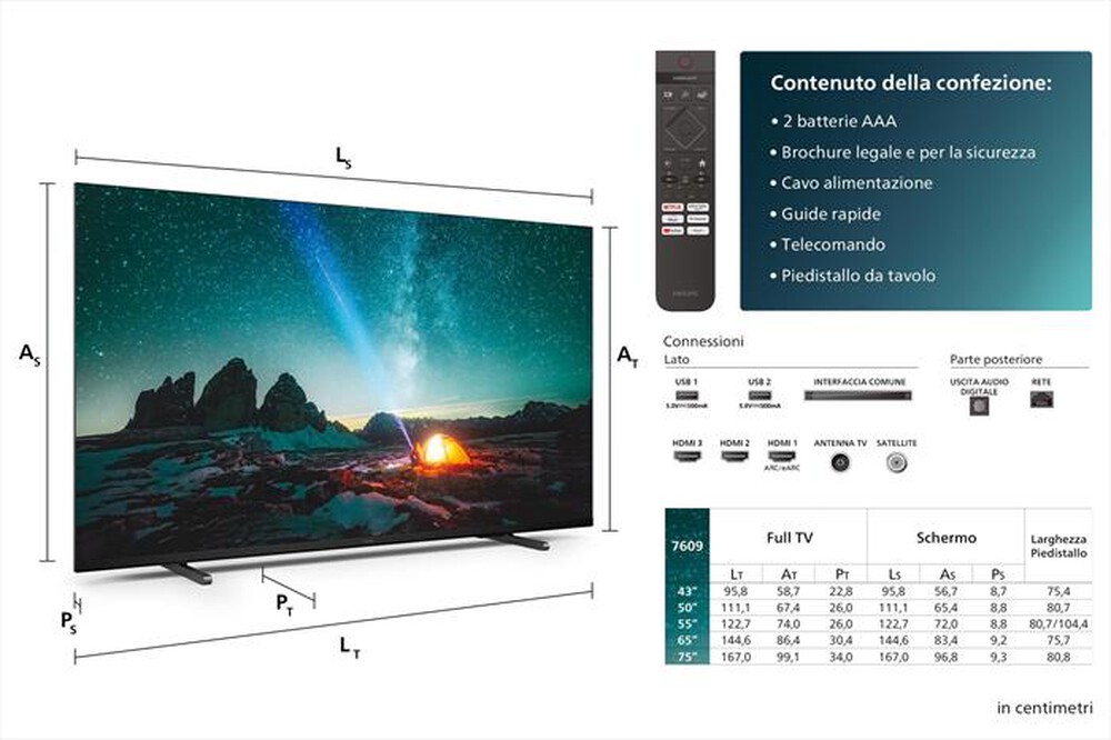 Immagine del prodotto PHILIPS - Smart TV LED UHD 4K 43" 43PUS7609/12-Black