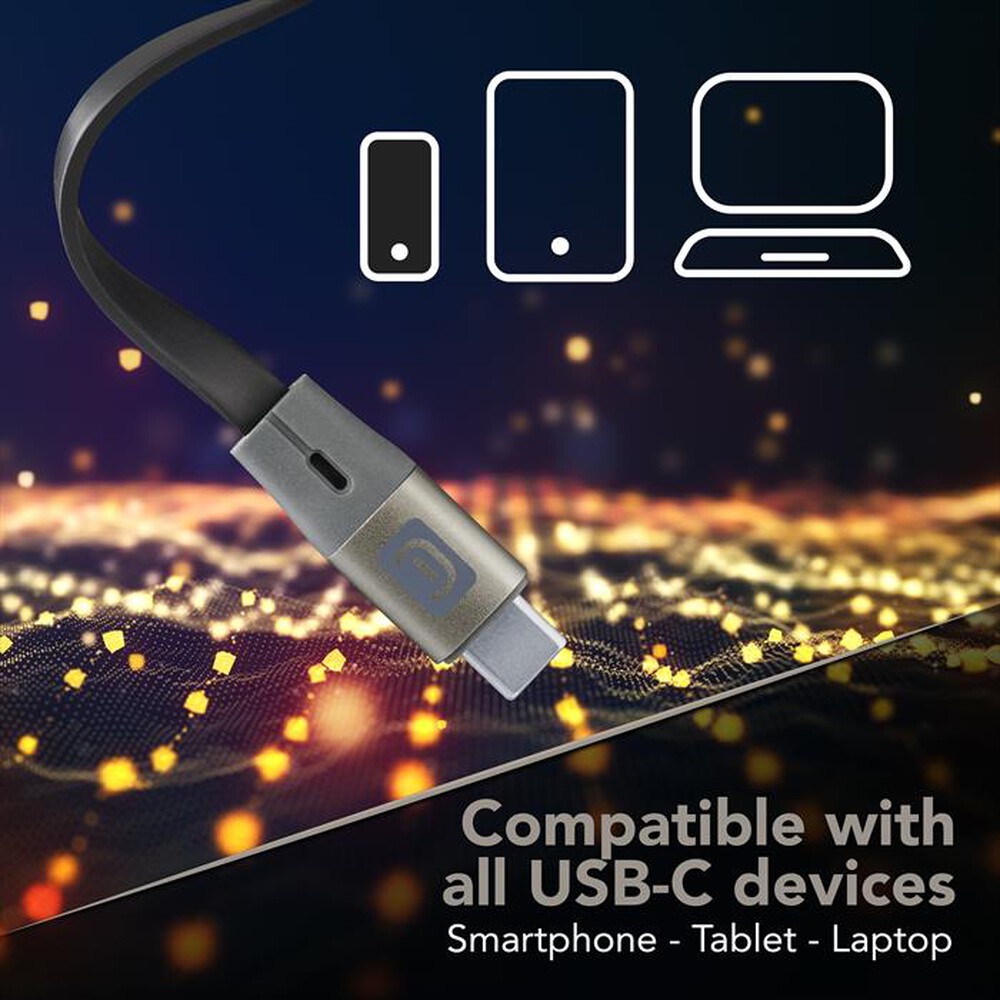 Immagine del prodotto CELLULARLINE - CAVO USB-C/USB-C RETRAIBILE-Grigio