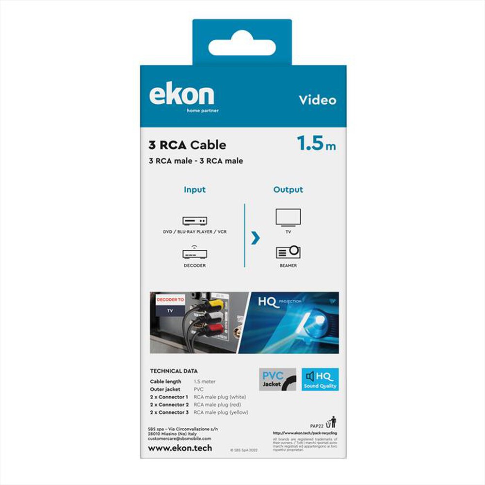 Immagine del prodotto SBS - ECV3RCA15MM