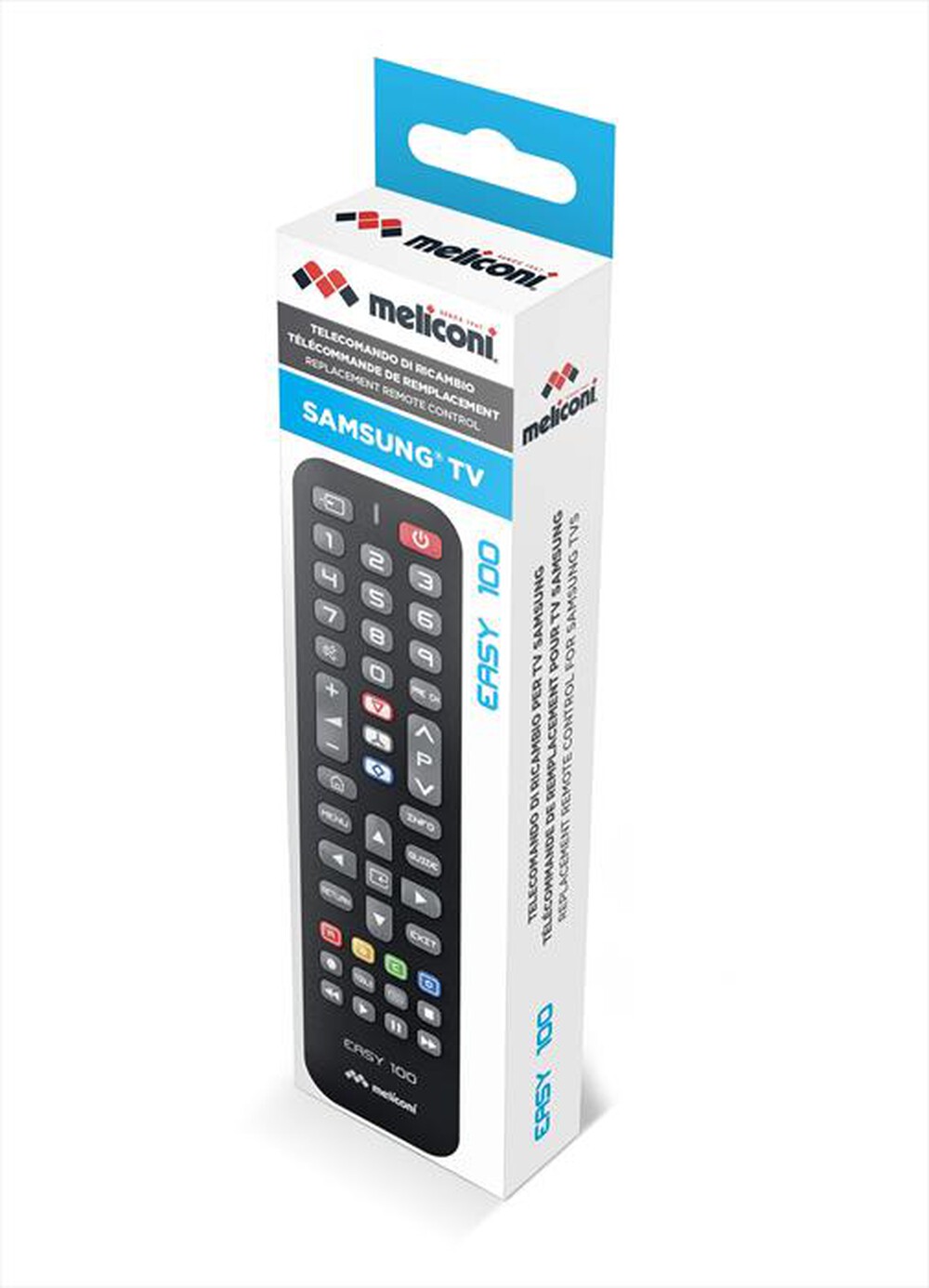 Immagine del prodotto MELICONI - Telecomando di ricambio EASY 100 PER TV SAMSUNG-Calotta nera, tastiera grigia