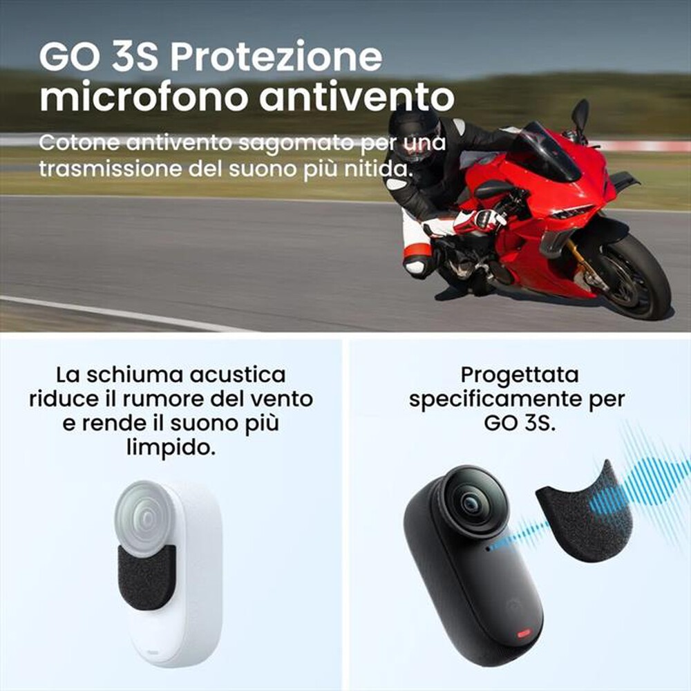 Immagine del prodotto INSTA360 - Action cam GO3S MOTORCYCLE IN-HELMET POV BUNDLE-Nero