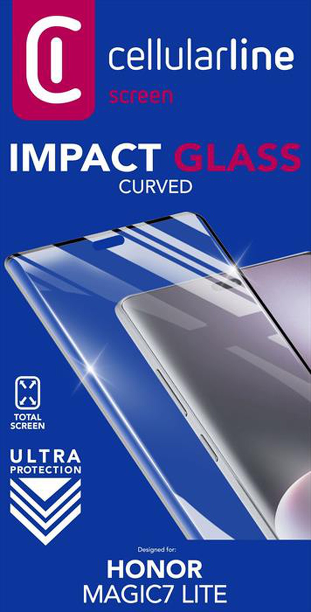 Immagine del prodotto CELLULARLINE - Pellicola IMPACT GLASS CURVED Honor Magic 7 Lite-Trasparente