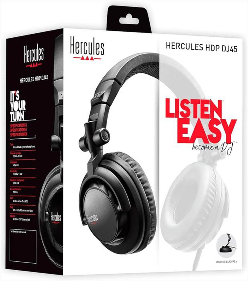 Immagine del prodotto HERCULES - Cuffie a padiglione chiuso HDP DJ45-Nero
