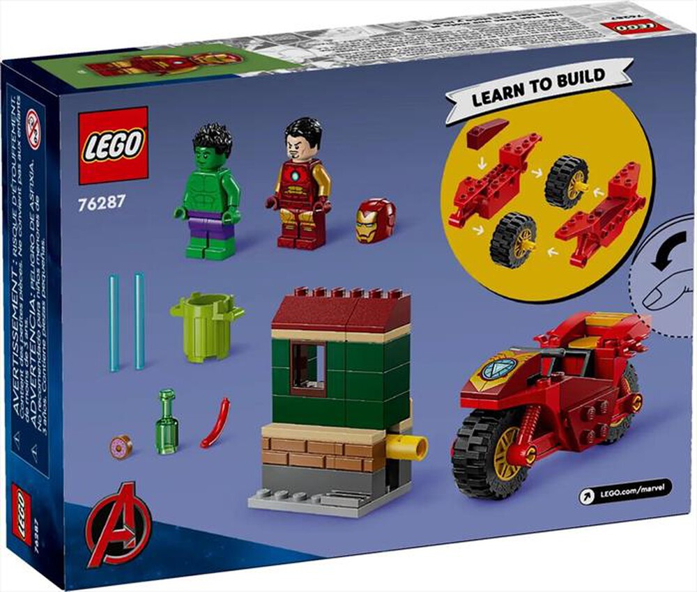 Immagine del prodotto LEGO - SUPER HEROES MARVEL Iron Man con moto e Hulk 76287