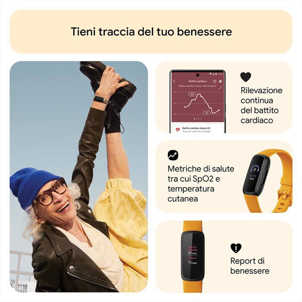 Immagine del prodotto FITBIT - INSPIRE 3 - FB424BKYW-nero/ giallo senape